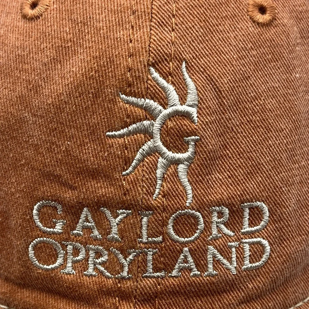 Gaylord Opryland Embroidered Logo Trucker Hat - Peachy Rust & Cream